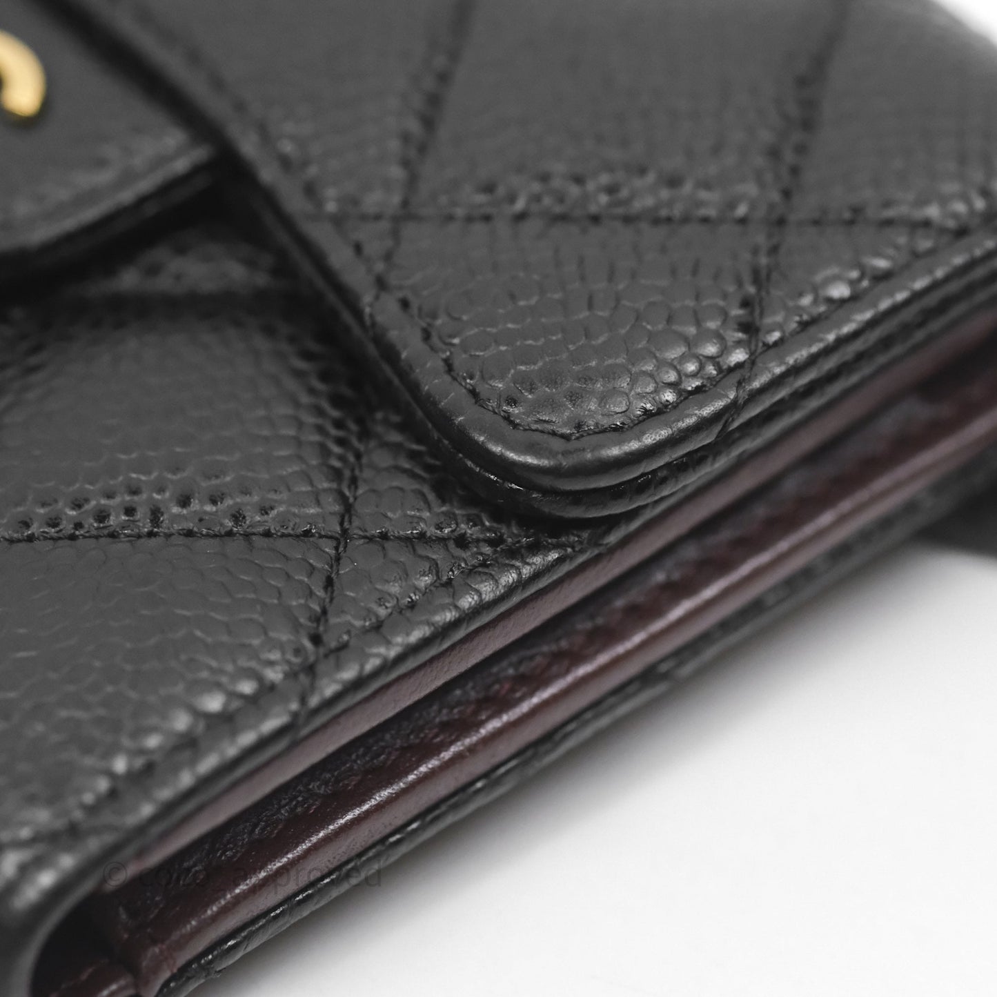 Chanel Classic Short Flap Wallet Black Caviar Gold Hardware