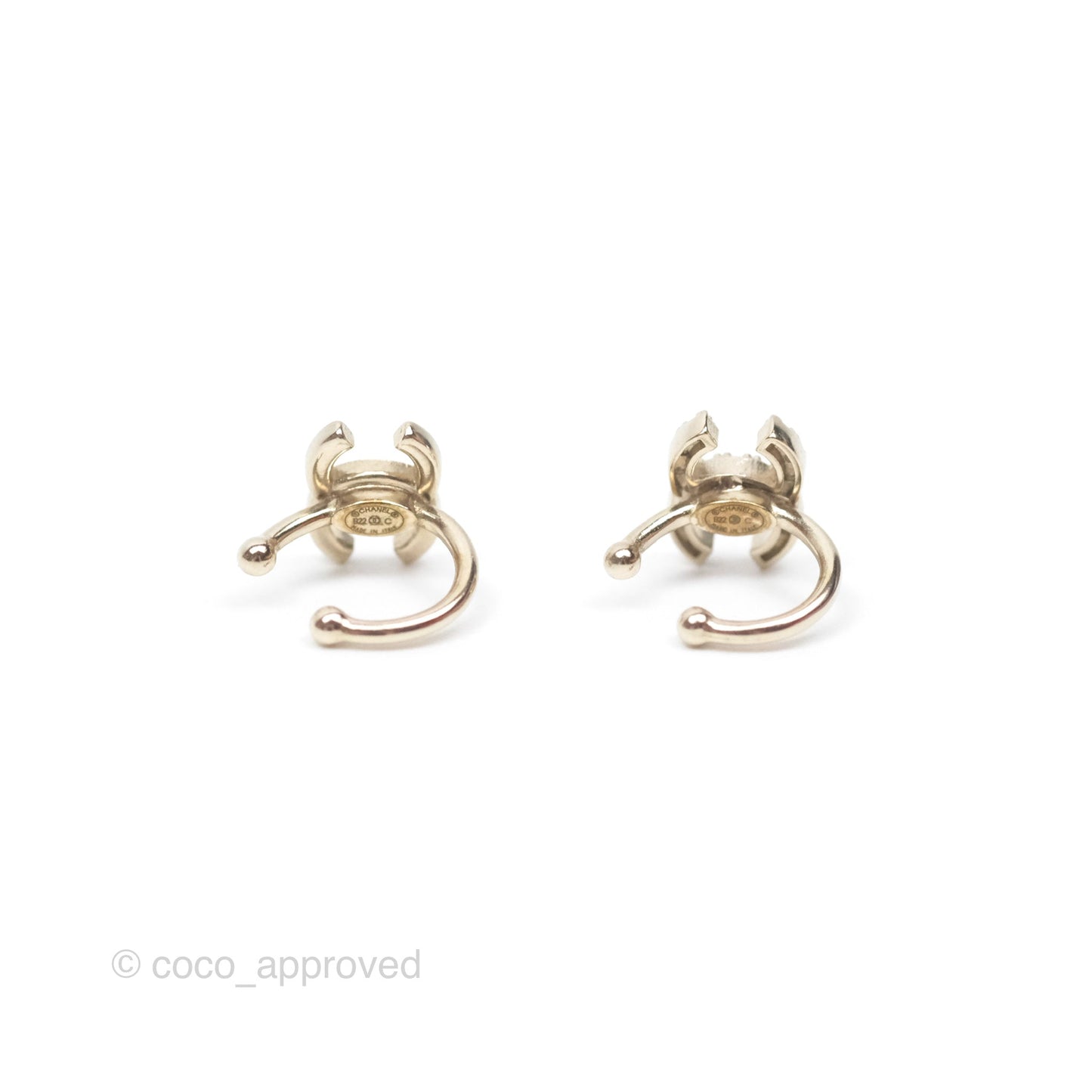 Chanel Crystal CC Ear Cuff Gold Tone 22C