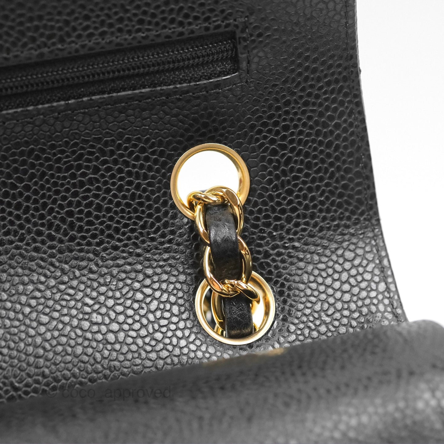 Chanel Classic M/L Medium Flap Quilted Black Caviar Gold Hardware