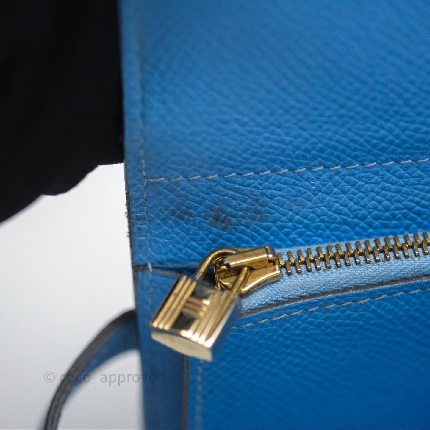 Hermès Kelly Depliant Wallet Blue Epsom Gold Hardware