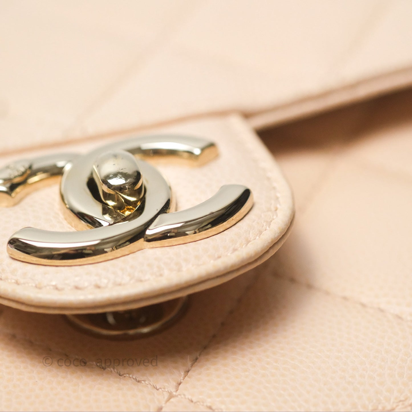 Chanel Quilted Small Like The Wallet Flap Light Beige Pink Caviar Light Gold Hardware 22C
