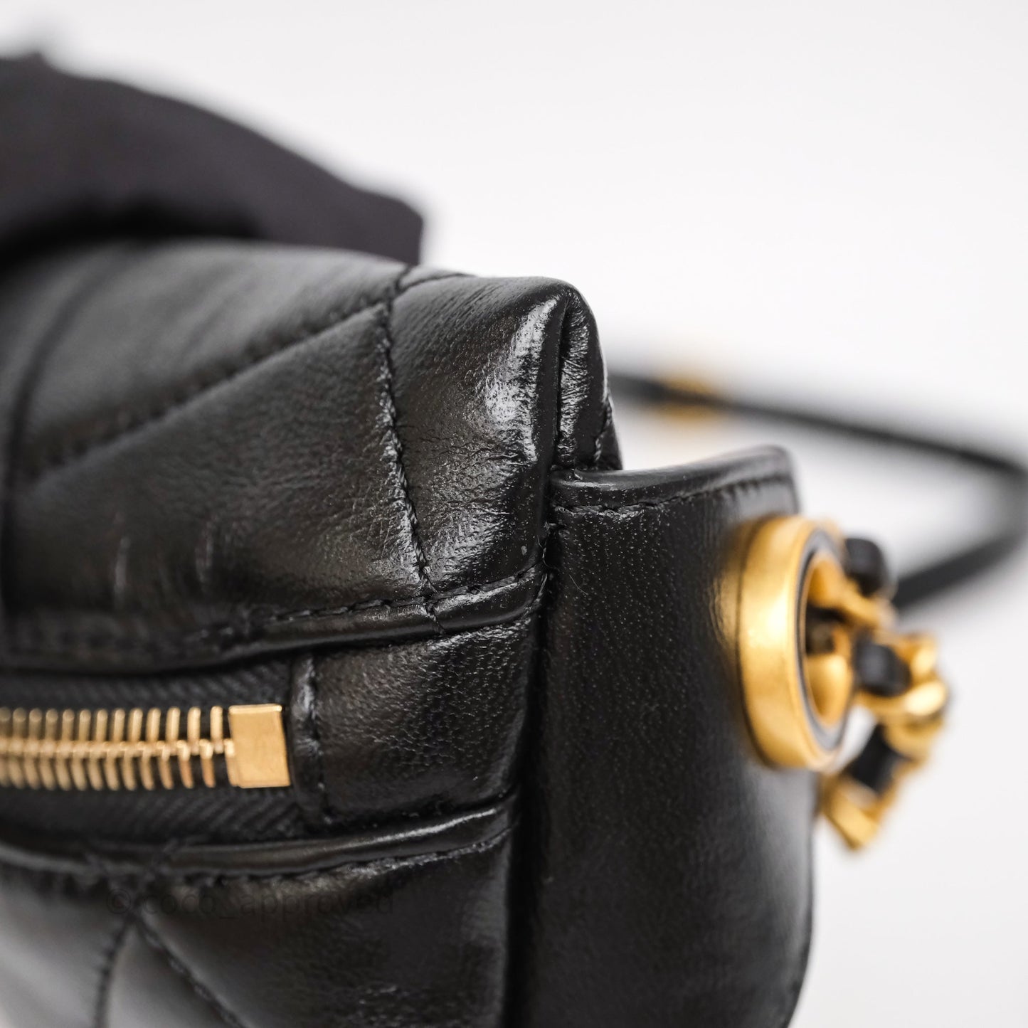 Chanel Quilted Waist Bag Lambskin Black Aged Gold Hardware