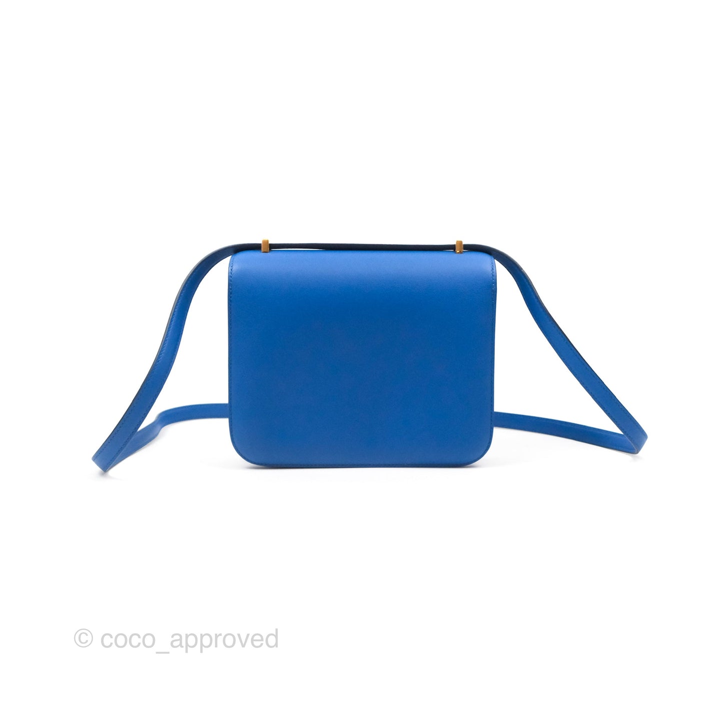 Hermès Constance Mini 18cm Mirror Bleu France 71 Swift Gold Hardware