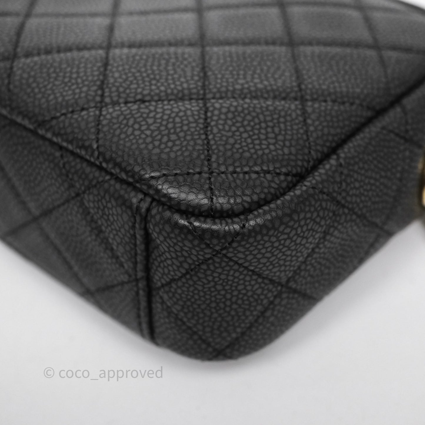Chanel Camera Bag Black Matte Caviar Gold Hardware