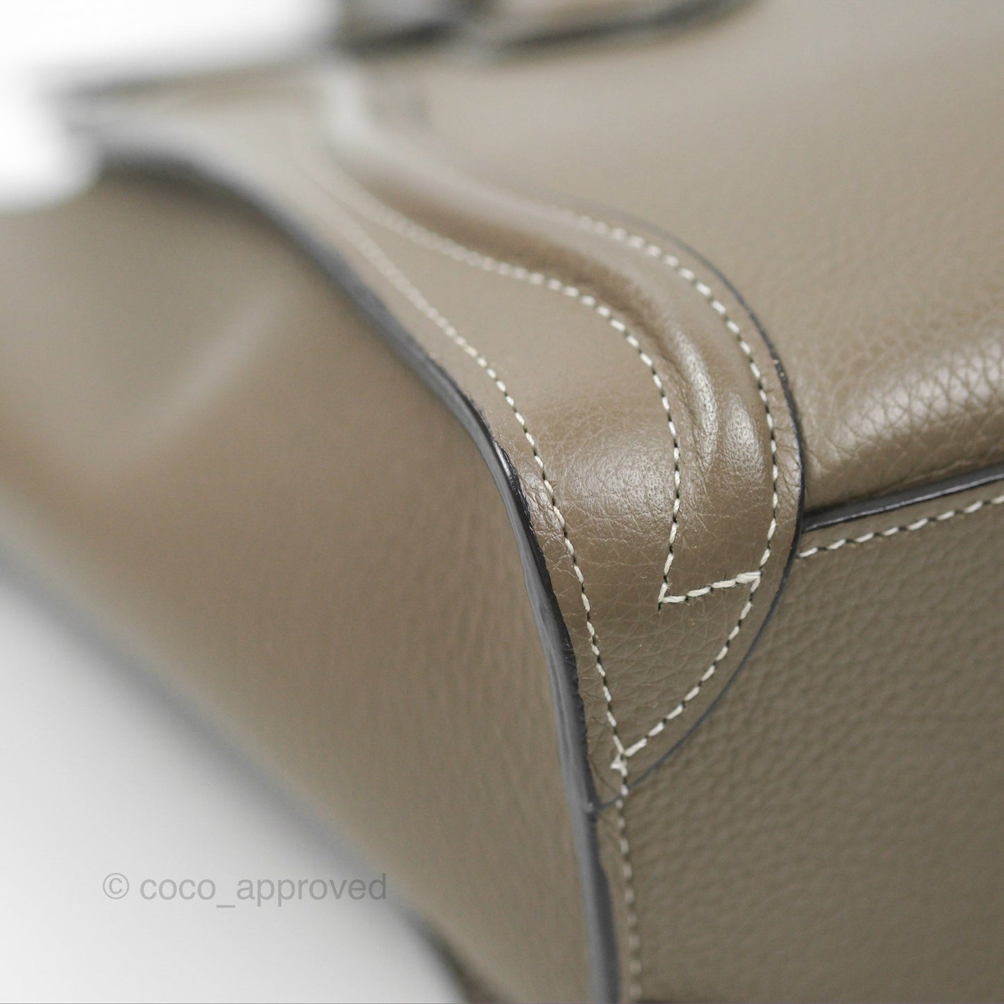 Celine Nano Luggage in Souris Drummed Calfskin