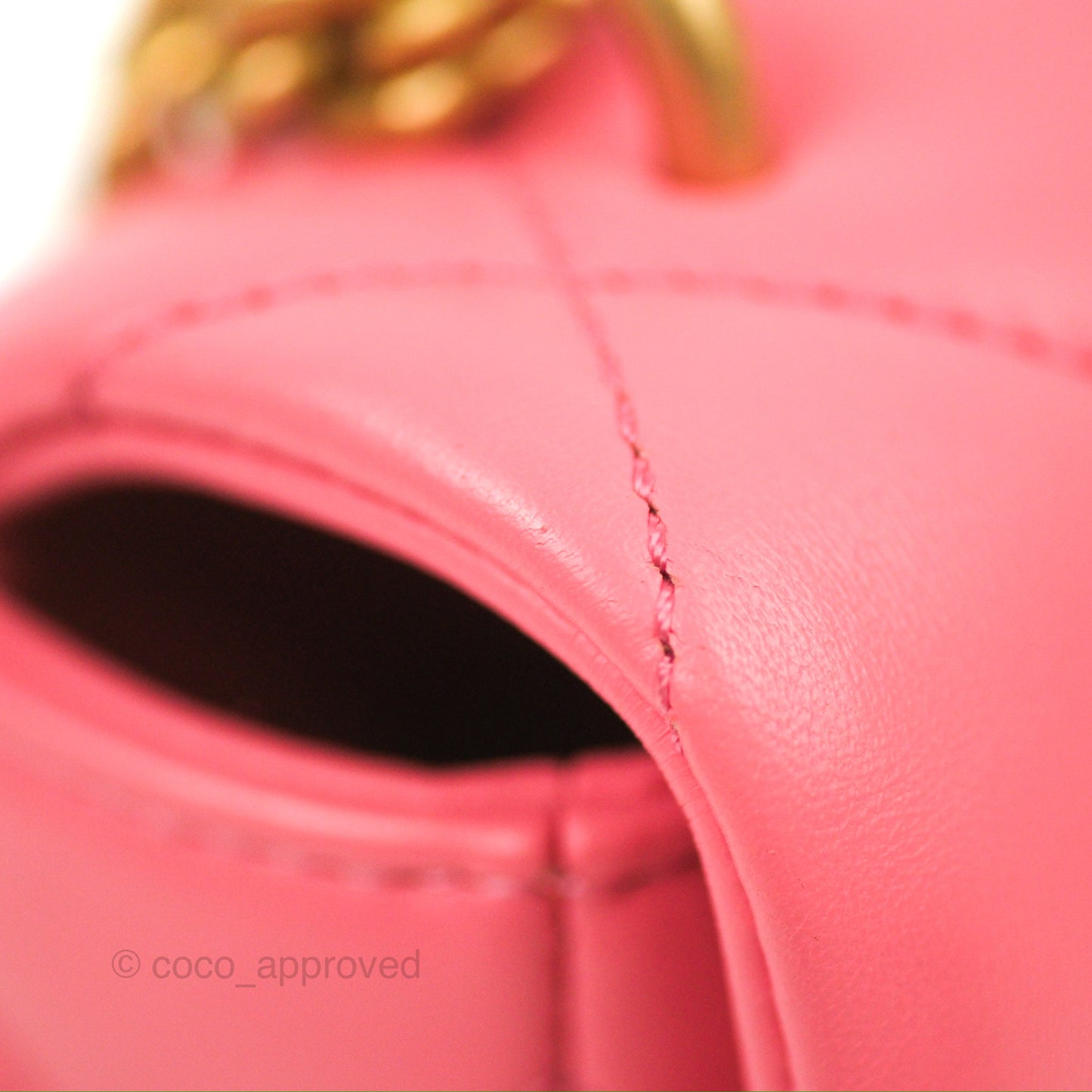 Chanel Quilted Pending CC Enamel Flap Pink Lambskin Aged Gold Hardware 22P