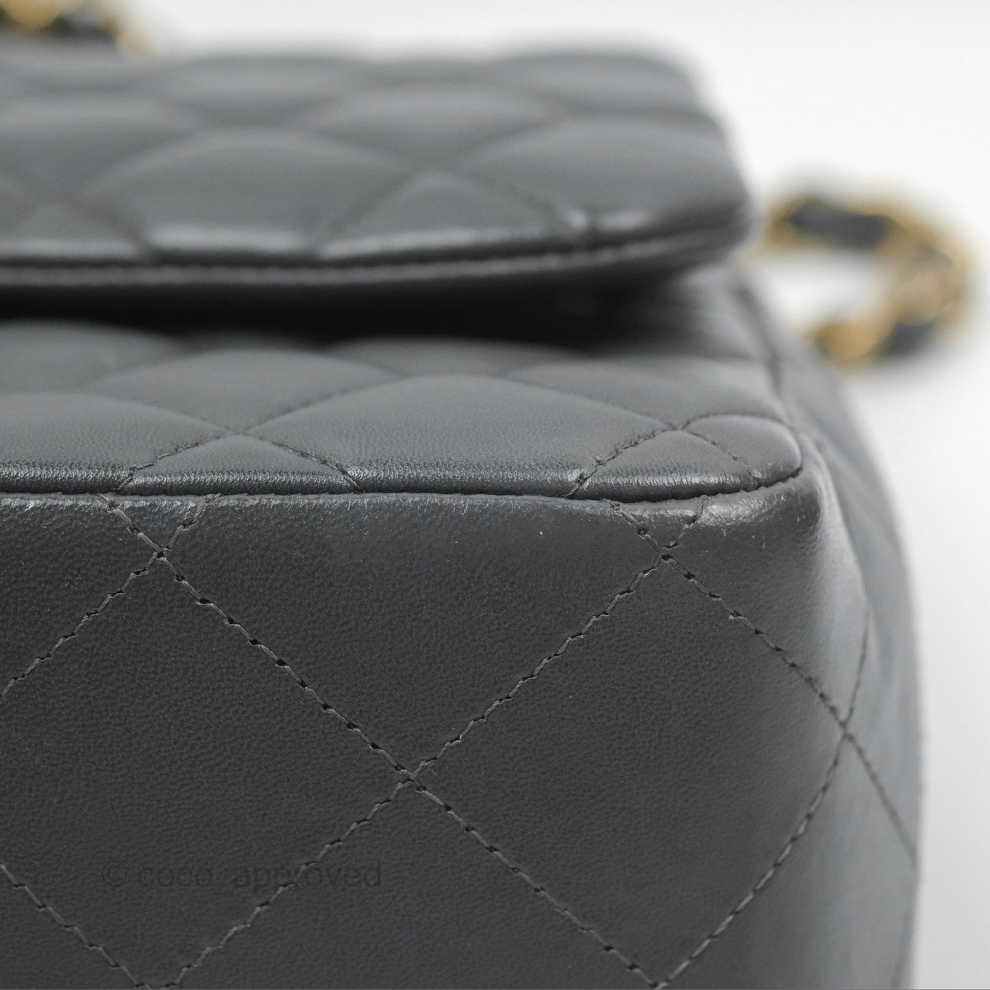 Chanel Jumbo Double Flap Dark Grey Lambskin Brushed Gold Hardware⁣⁣