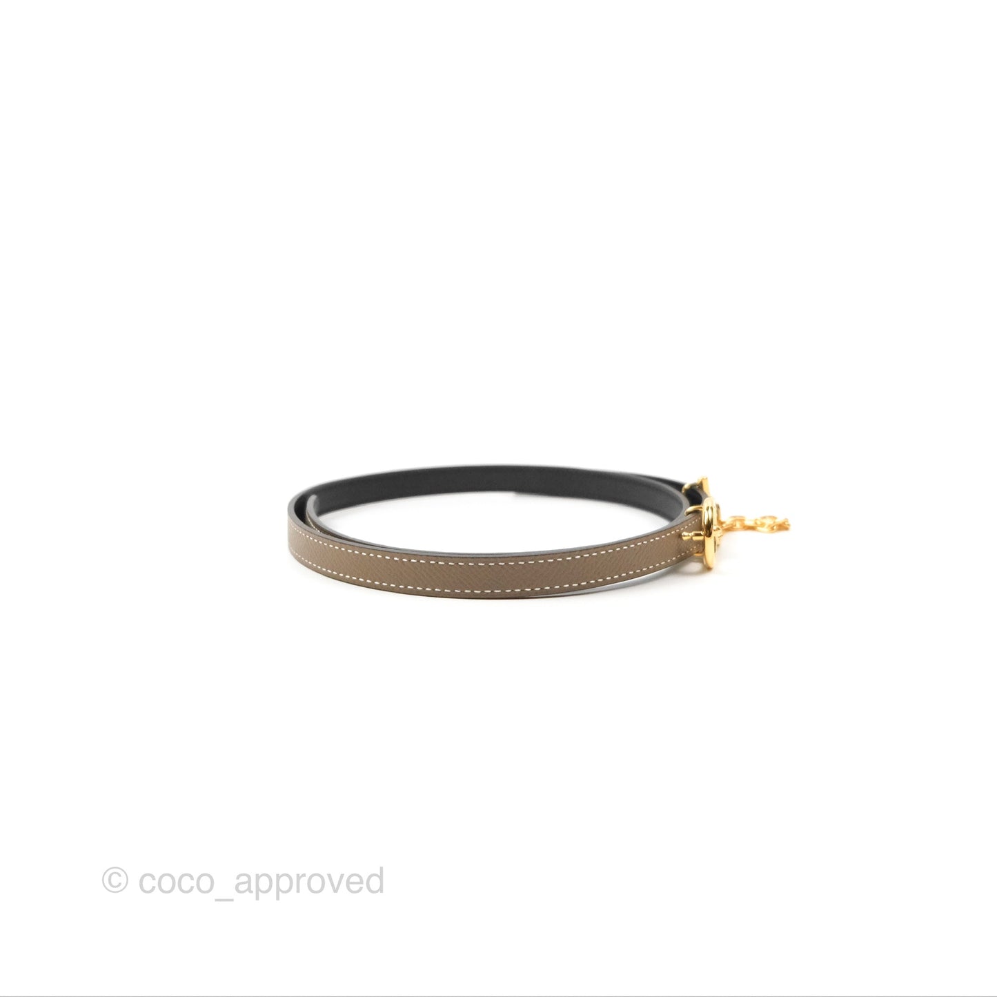 Hermes Carrousel Belt Buckle & Reversible Leather Strap 13mm Etoupe Black