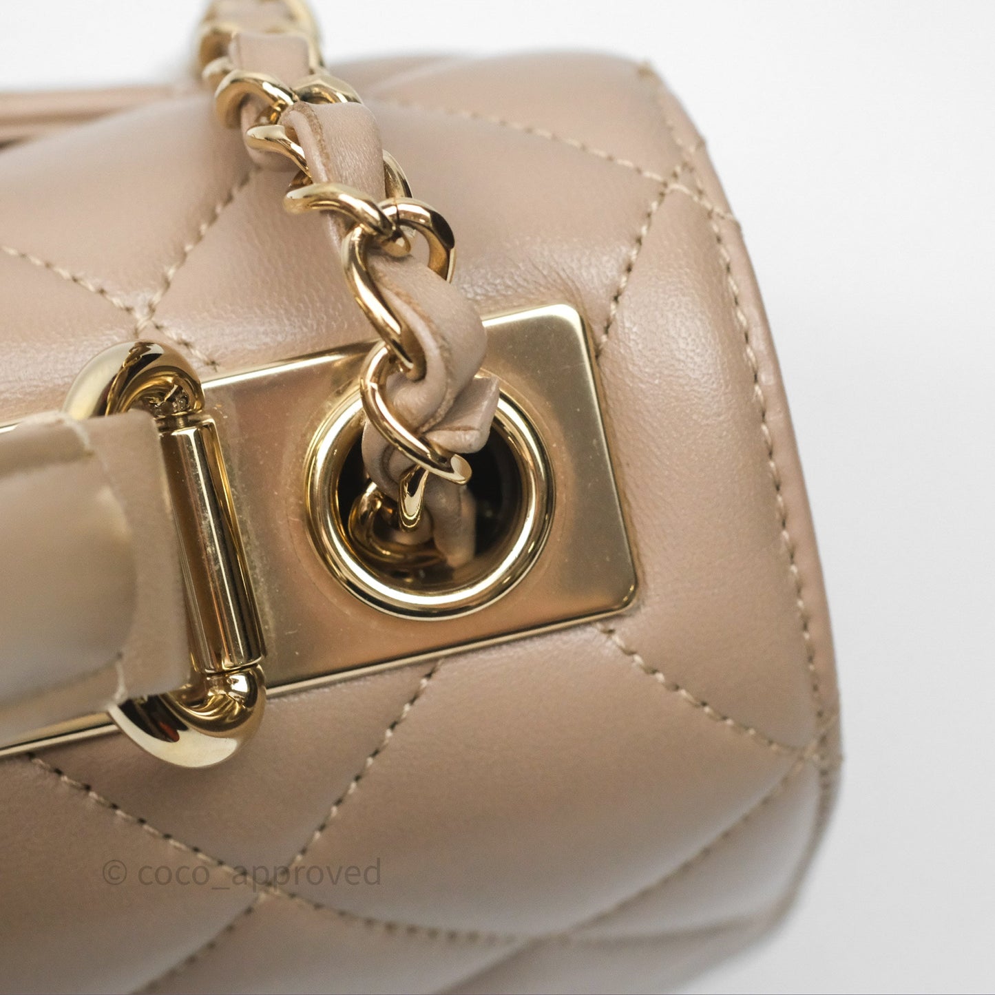 Chanel Small Trendy CC Beige Lambskin Gold Hardware