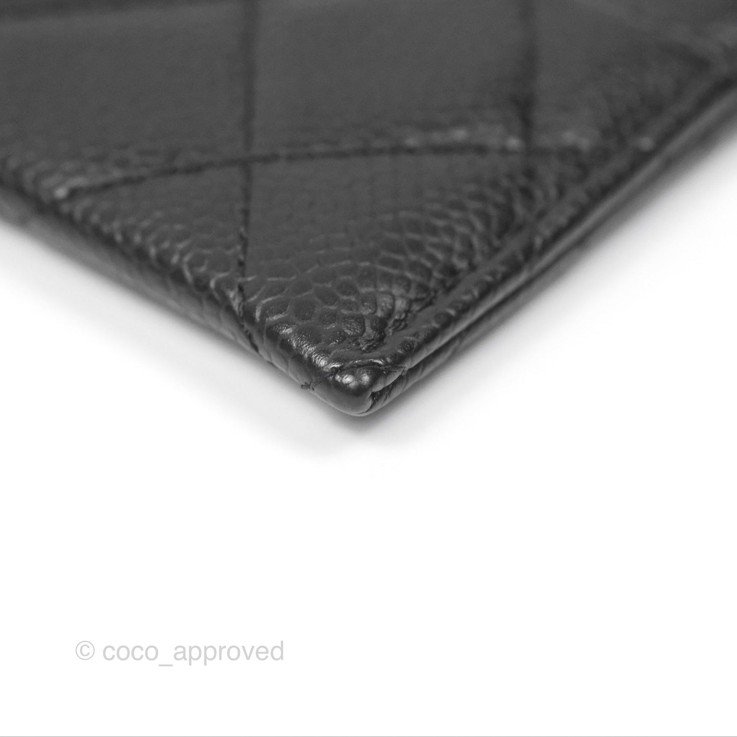 Chanel Classic Black Flat Card Holder Caviar Gold Hardware