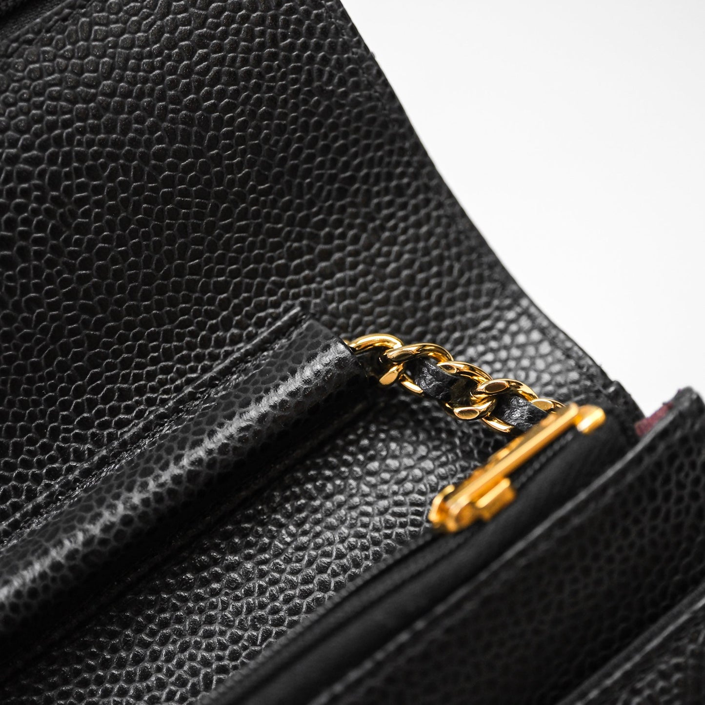 Chanel Quilted WOC Black Caviar Gold Hardware