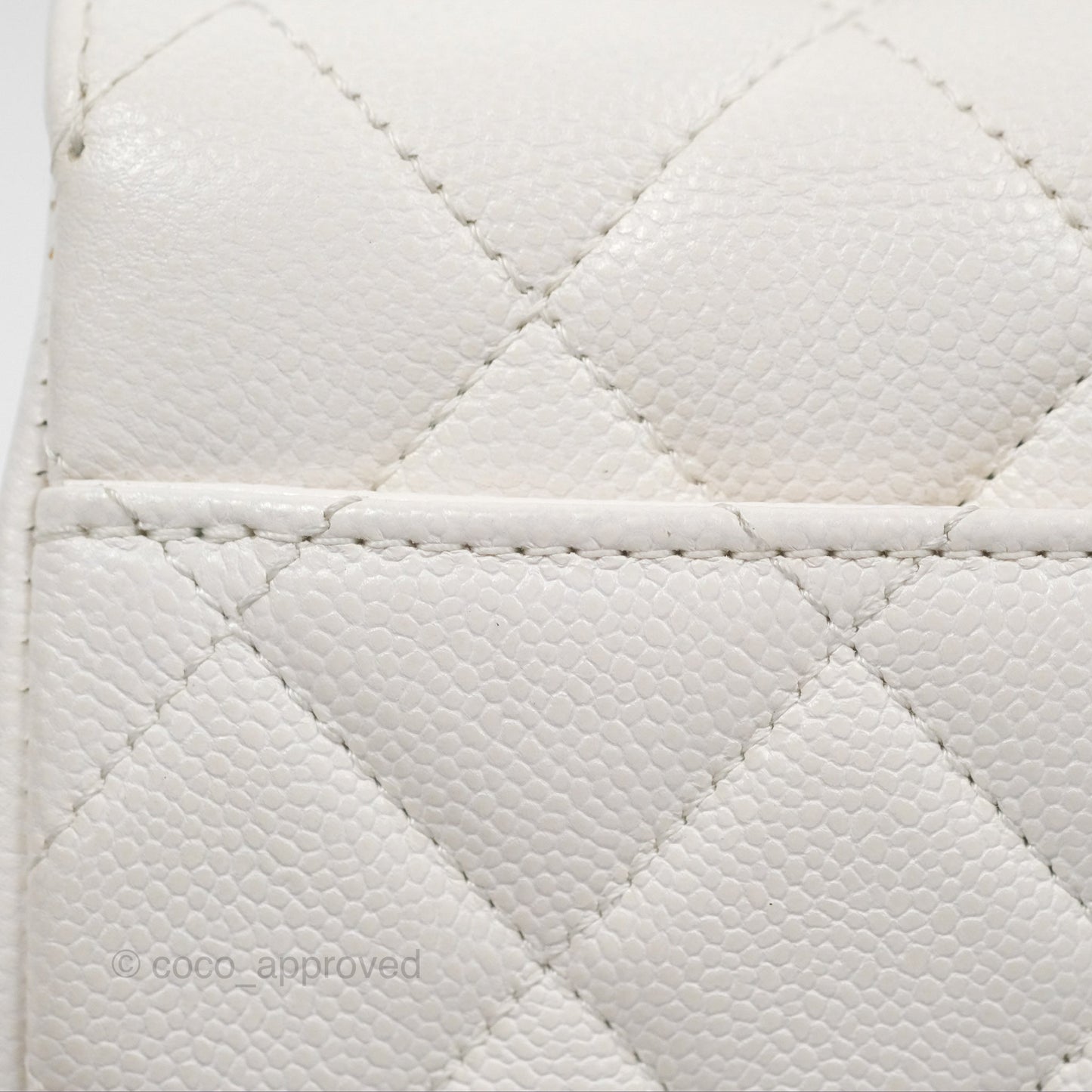 Chanel Quilted Small Business Affinity Flap White Caviar Gold Hardware