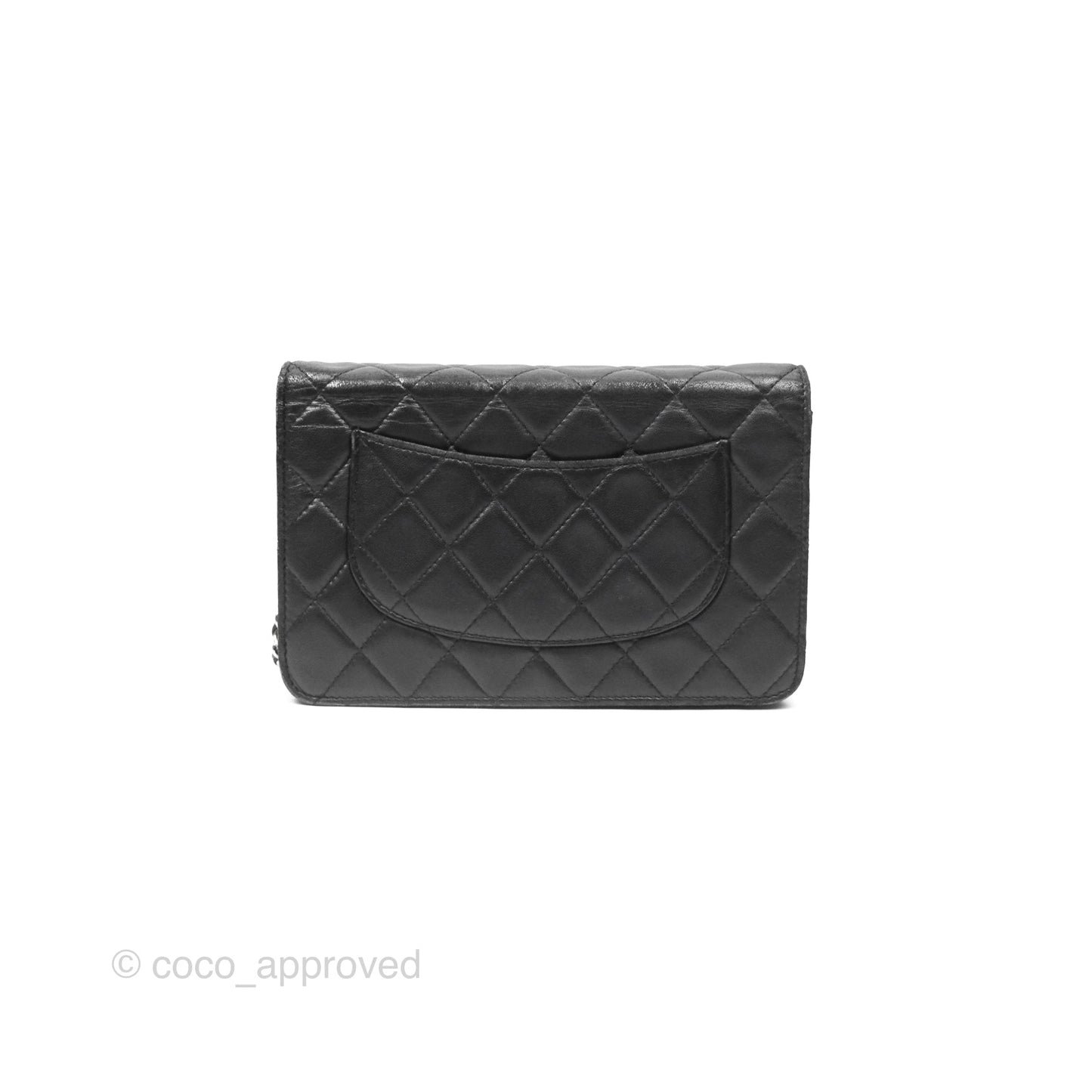 Chanel Quilted Wallet on Chain WOC Black Lambskin Palladium Hardware