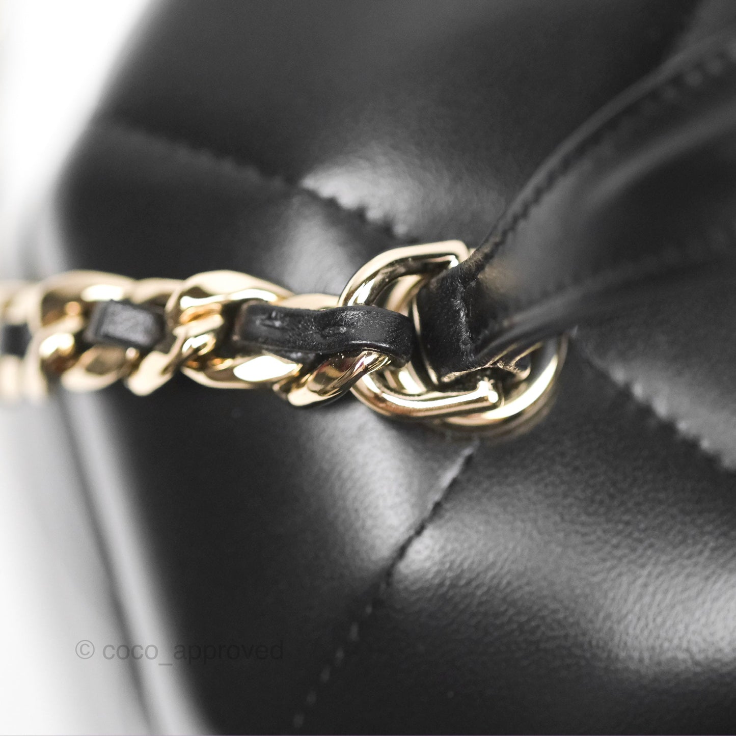 Chanel Small Hexagon Vanity Case Black Lambskin Gold Hardware