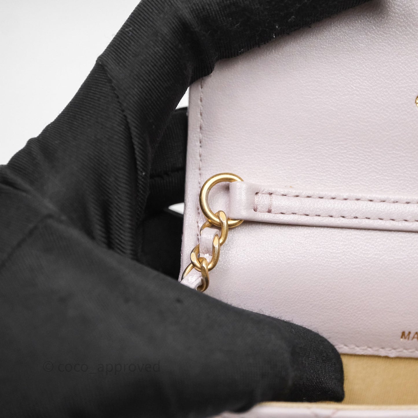 Chanel Pearl Crush Mini Clutch Belt Bag Lilac Lambskin Aged Gold Hardware