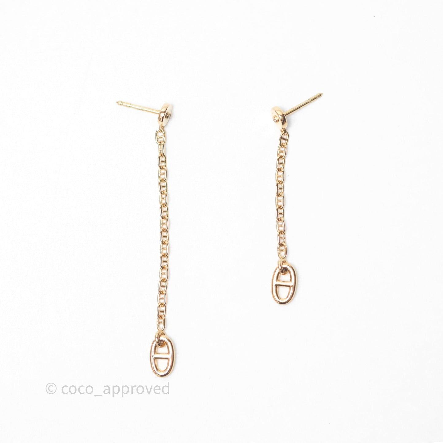 Hermès Farandole Drop Earrings 18K Rose Gold Diamond TPM