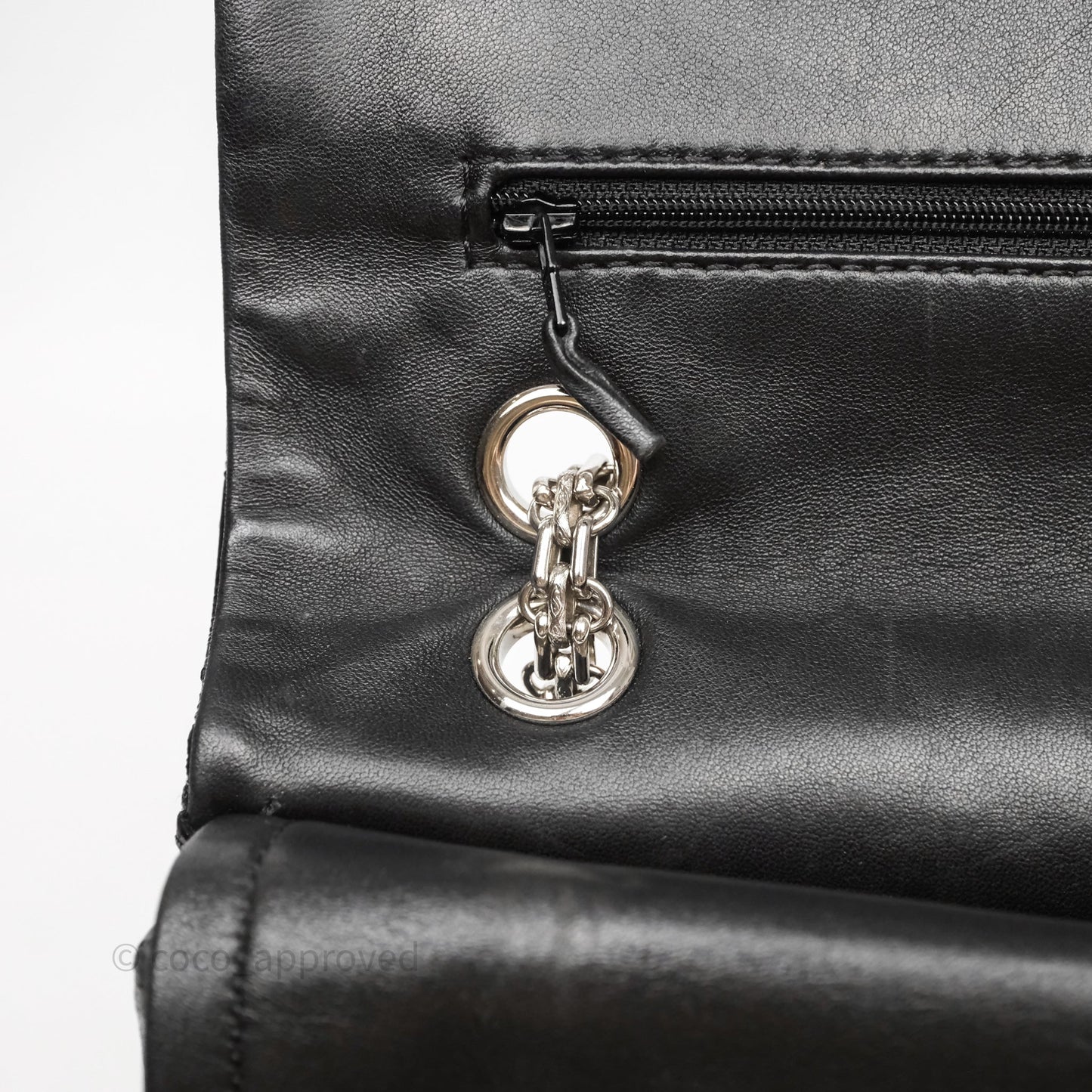 Chanel 2.55 Reissue Glazed Calfskin So Black 227 Silver Hardware