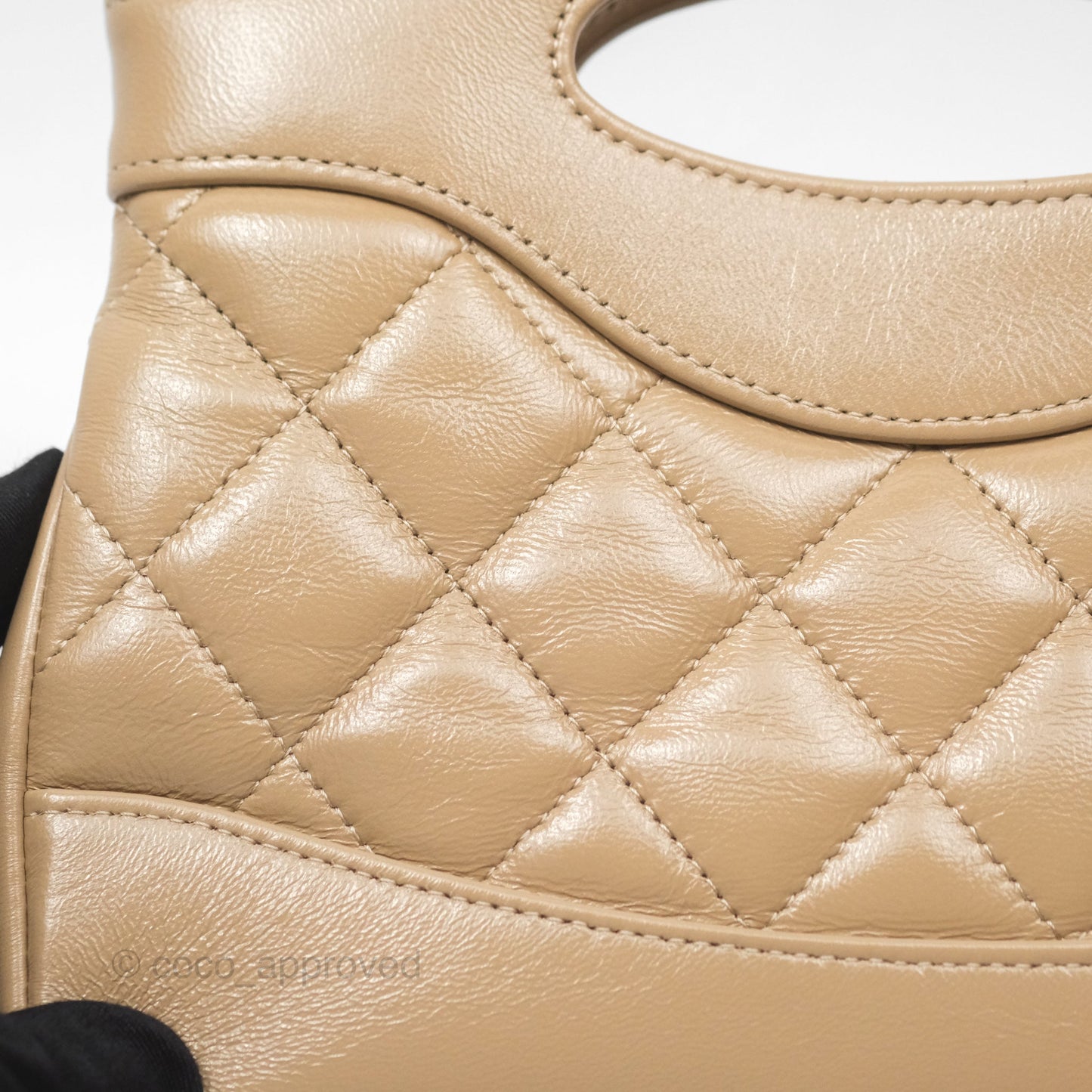Chanel Nano 31 Beige Shiny Lambskin Gold Hardware