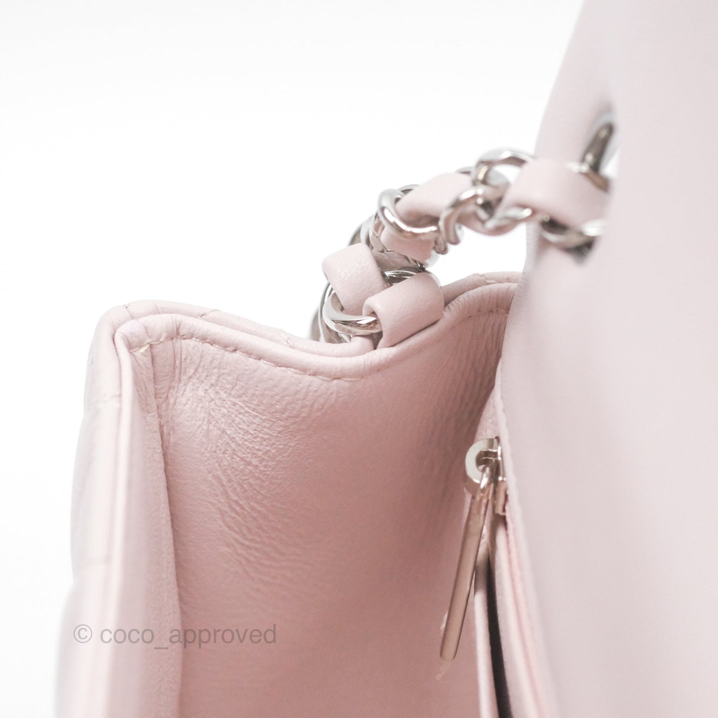 Chanel Quilted Mini Rectangular Pale Lilac Lambskin Silver Hardware