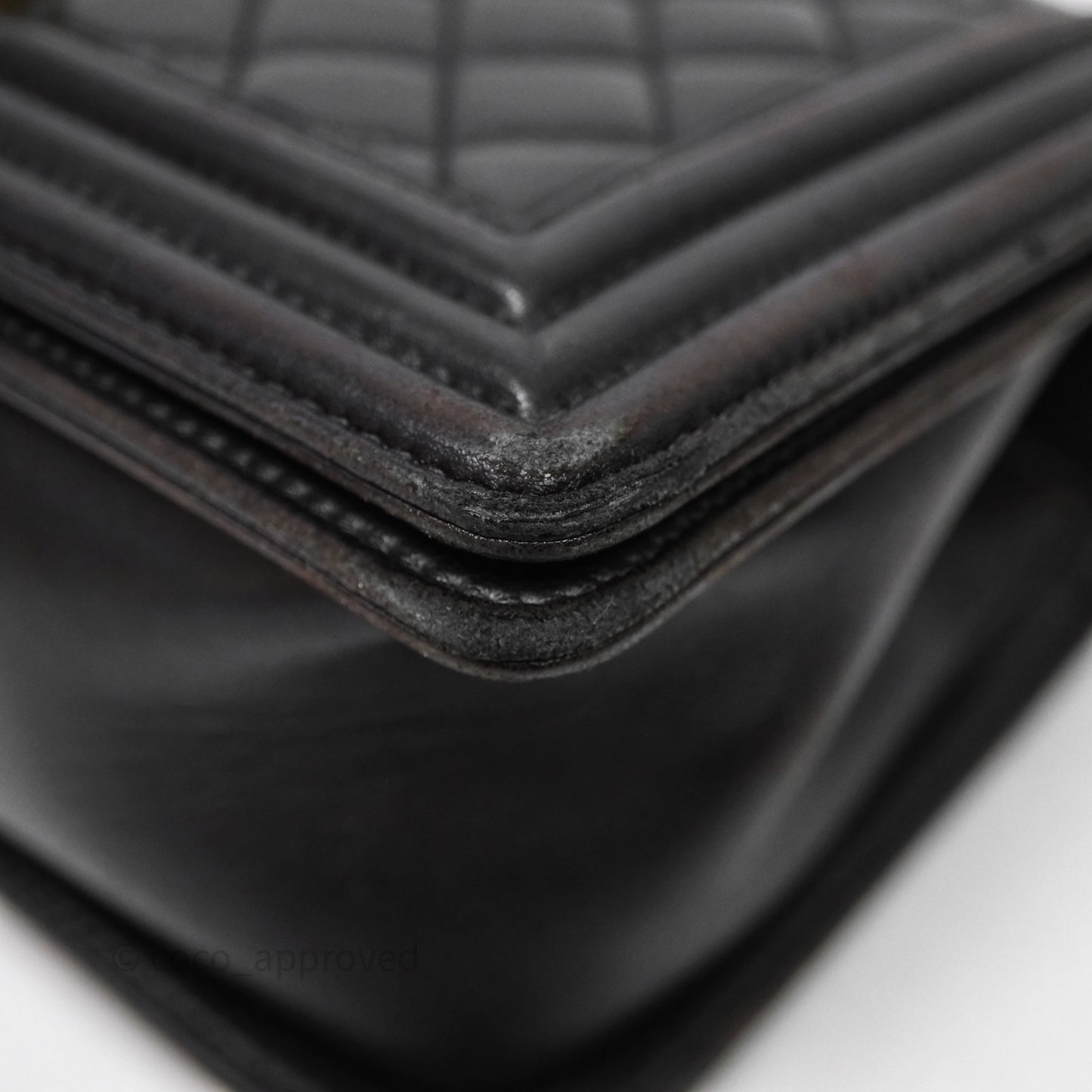 Chanel Medium Boy Quilted Black Lambskin Aged Gold Hardware