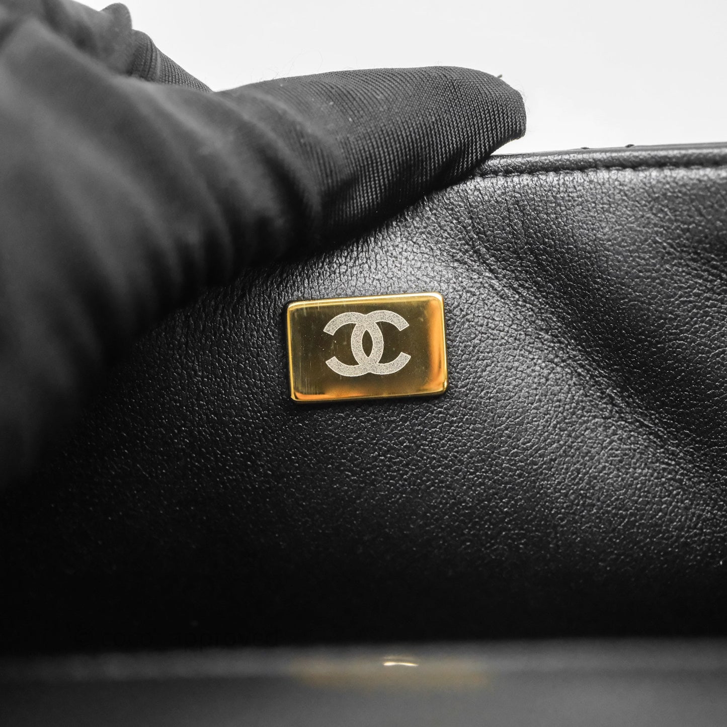 Chanel Mini Square Quilted Black Lambskin Gold Hardware