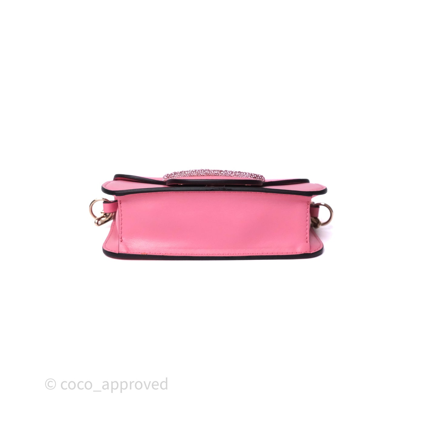 Valentino Garavani Locò Small Shoulder Bag Pink Calfskin Gold Hardware
