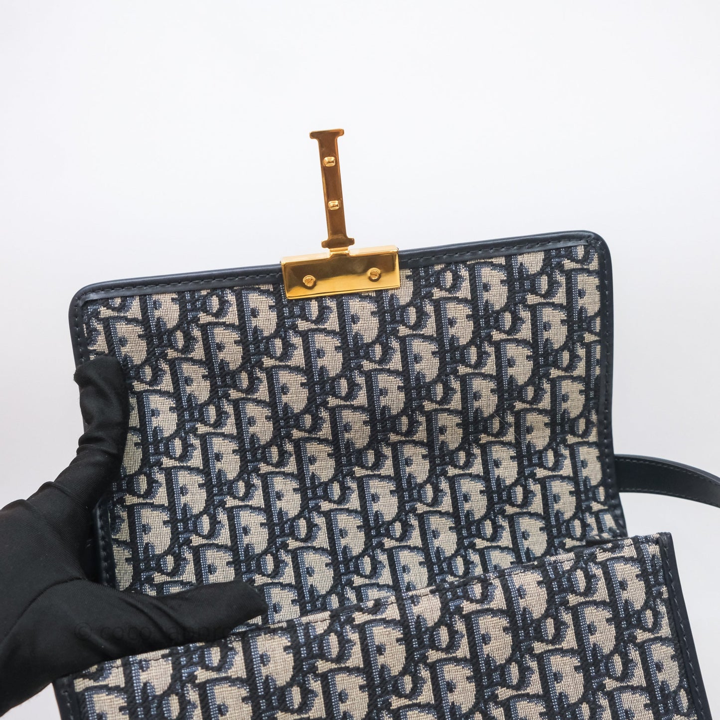 Christian Dior Small 30 Montaigne Bag Blue Dior Oblique Jacquard