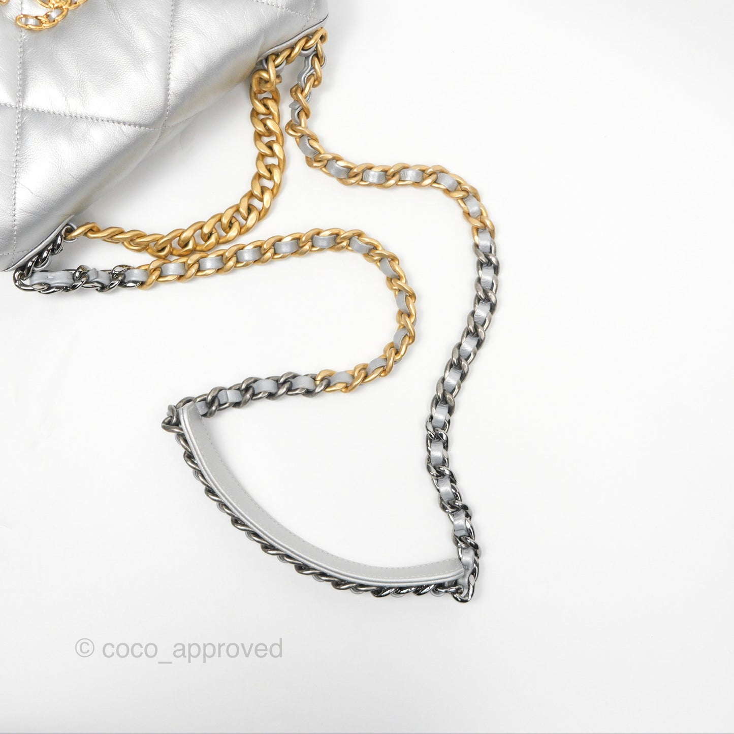 Chanel 19 Small Metallic Silver Goatskin Mixed Hardware