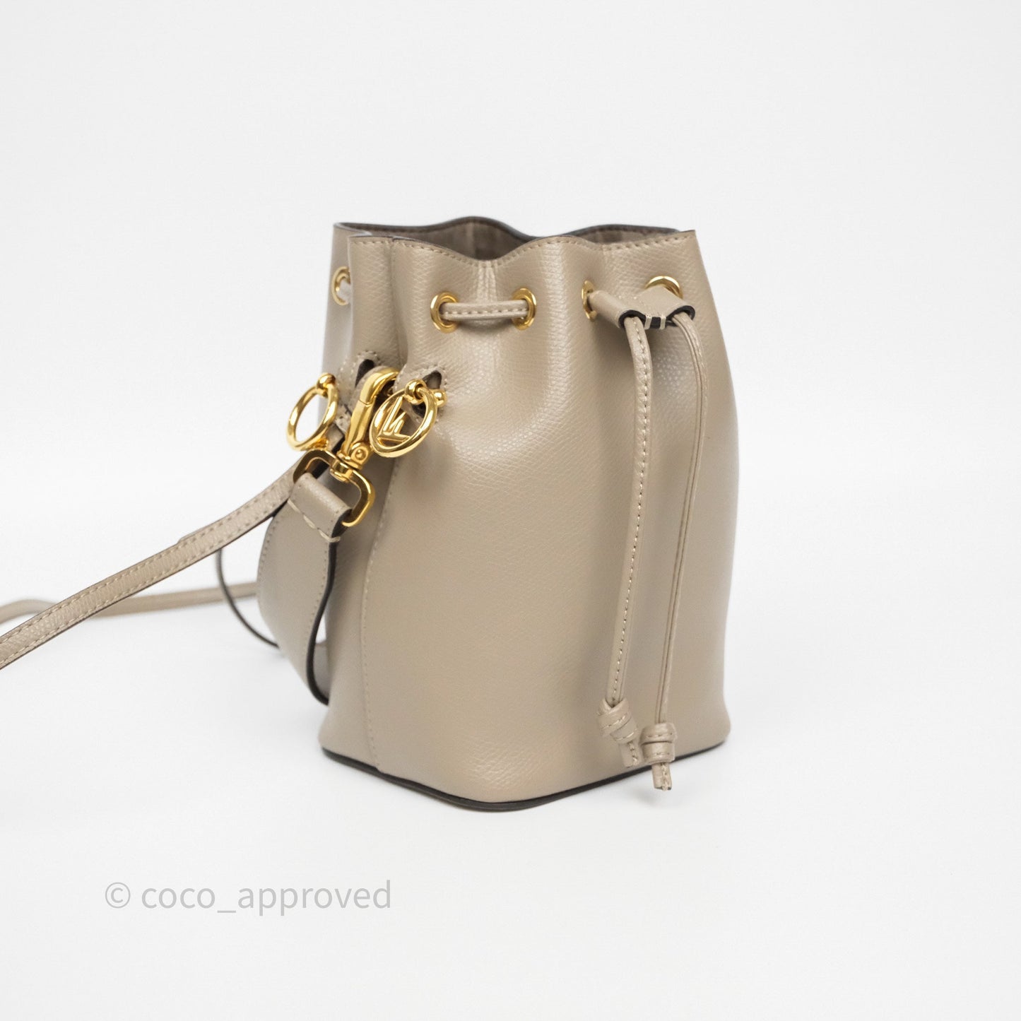 Fendi Mini Mon Tresor Bucket Bag Tortora Grained Calfskin