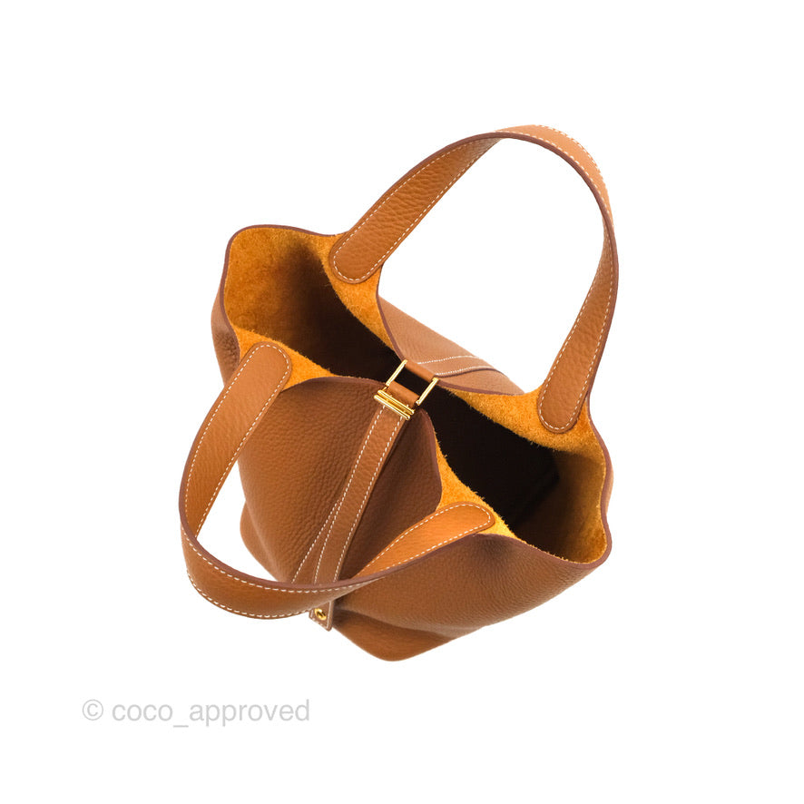 Hermès Picotin Lock 18 PM Gold Clemence Gold Hardware