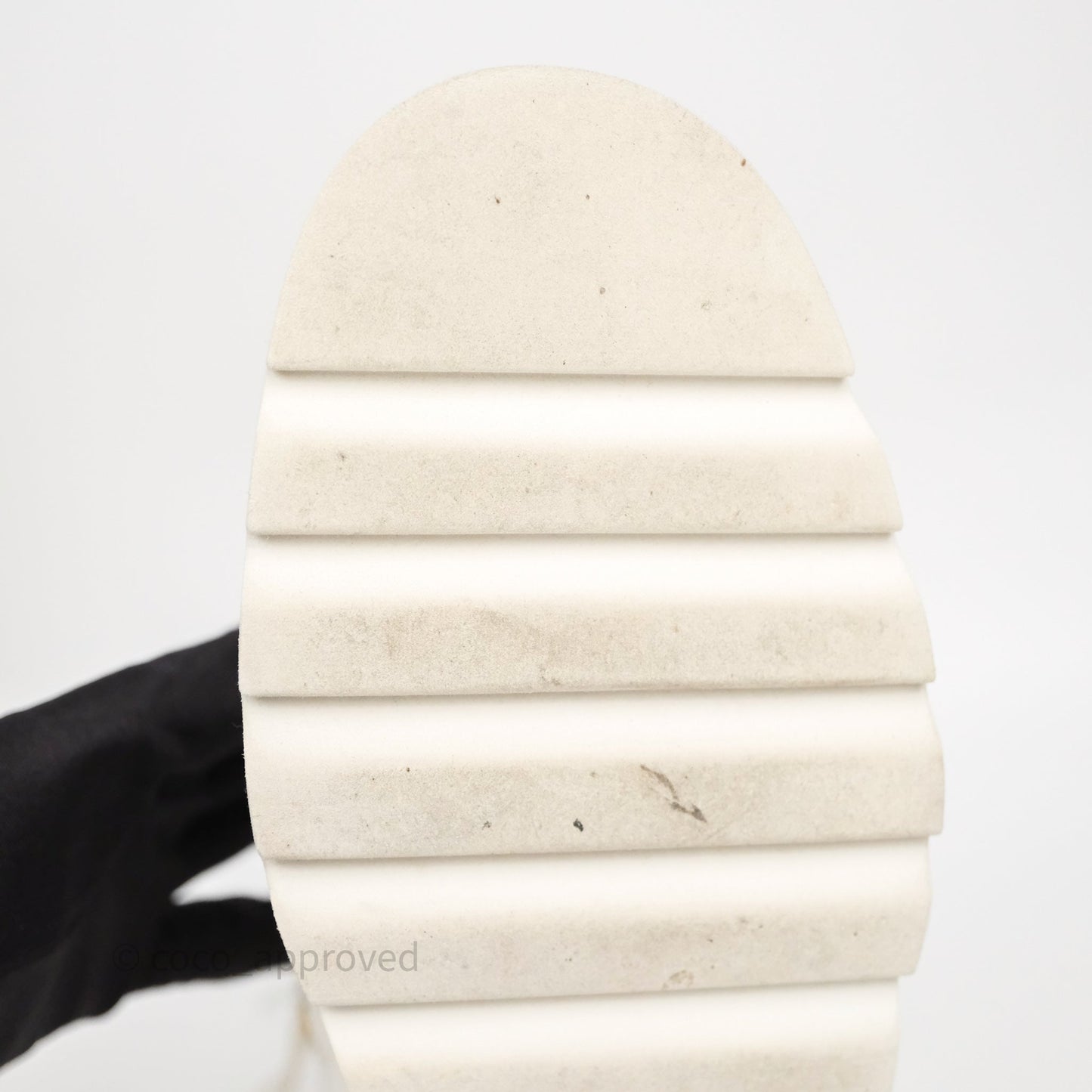 Chanel Logo Wedge Combat Boots White Size 38.5