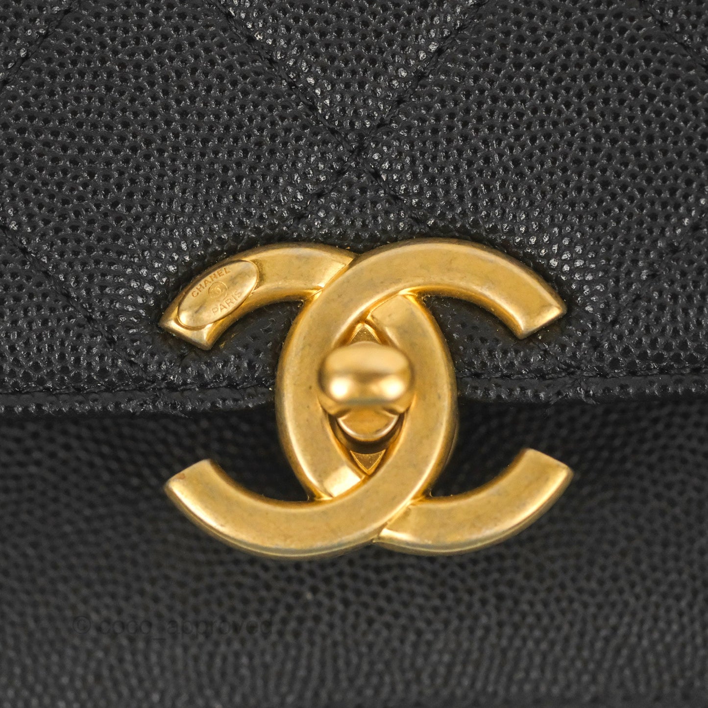 Chanel Mini Messenger Bag Black Caviar Aged Gold Hardware 21K