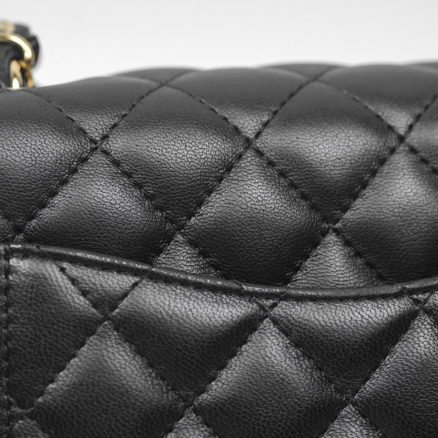 Chanel Mini Square Black Lambskin Gold Hardware