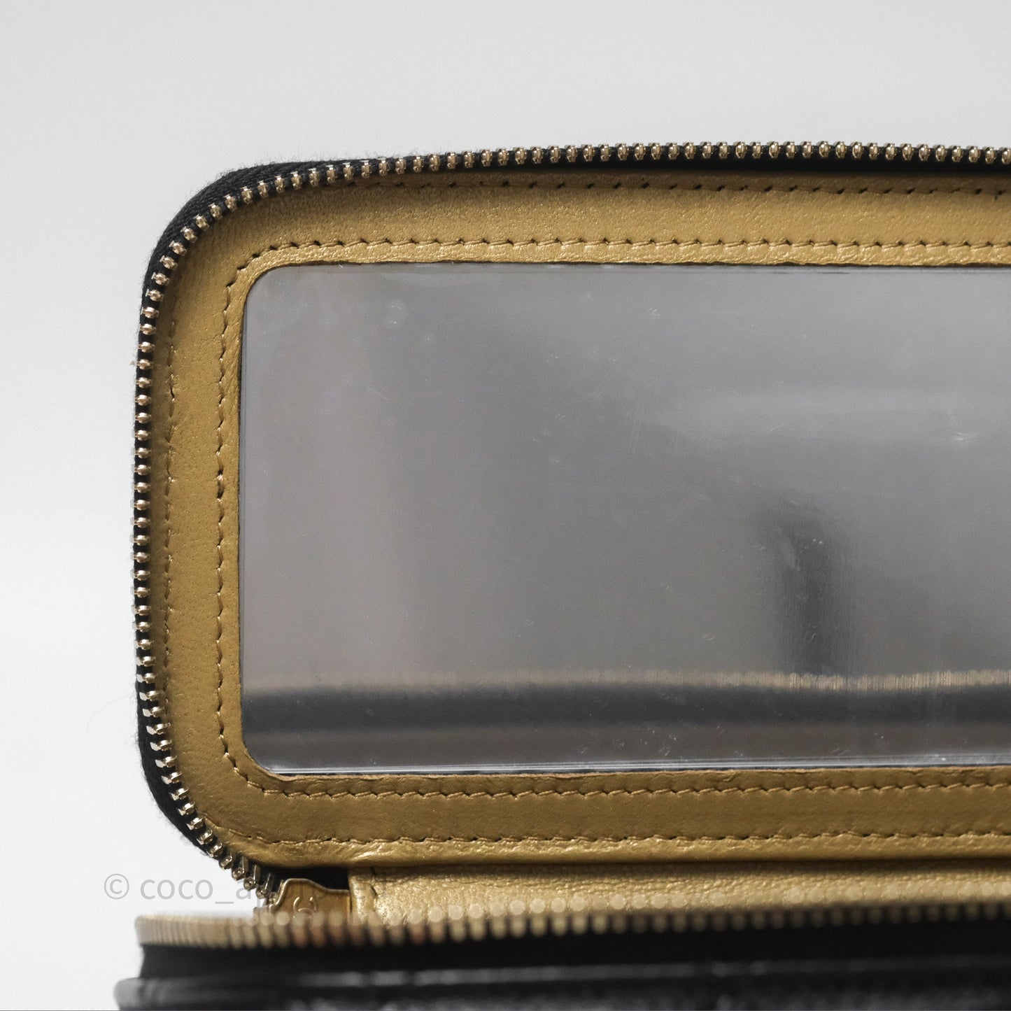 Chanel Vanity with Enamel CC Adjustable Chain Black Lambskin Aged Gold Hardware 24A