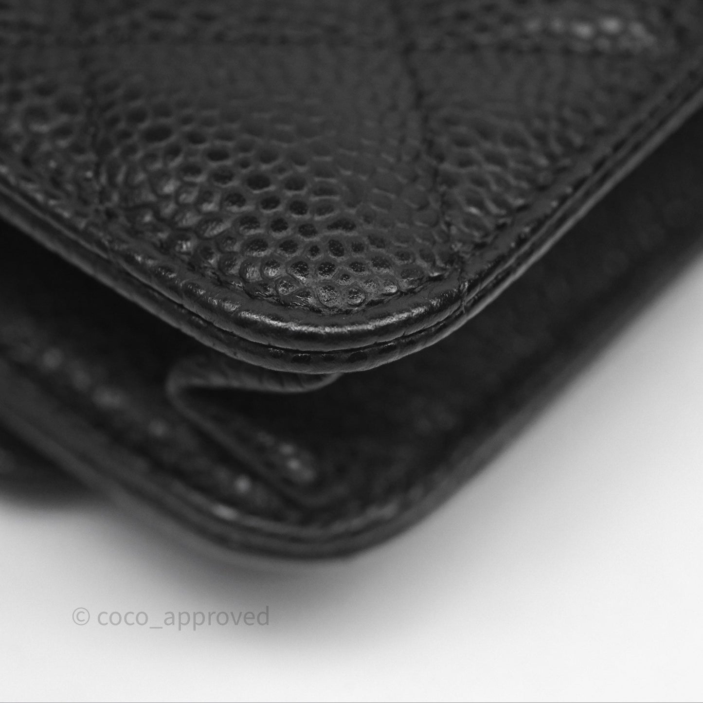 Chanel Classic Quilted Wallet On Chain WOC Black Caviar Gold Hardware