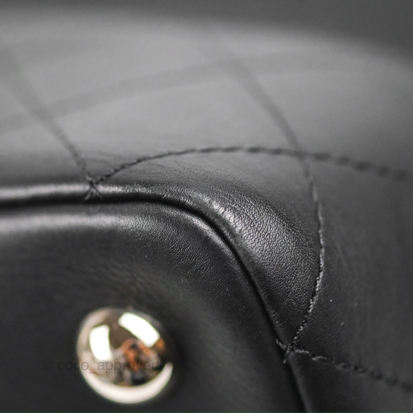Chanel Flat Quilted Boston Bag Black Calfskin Silver Hardware
