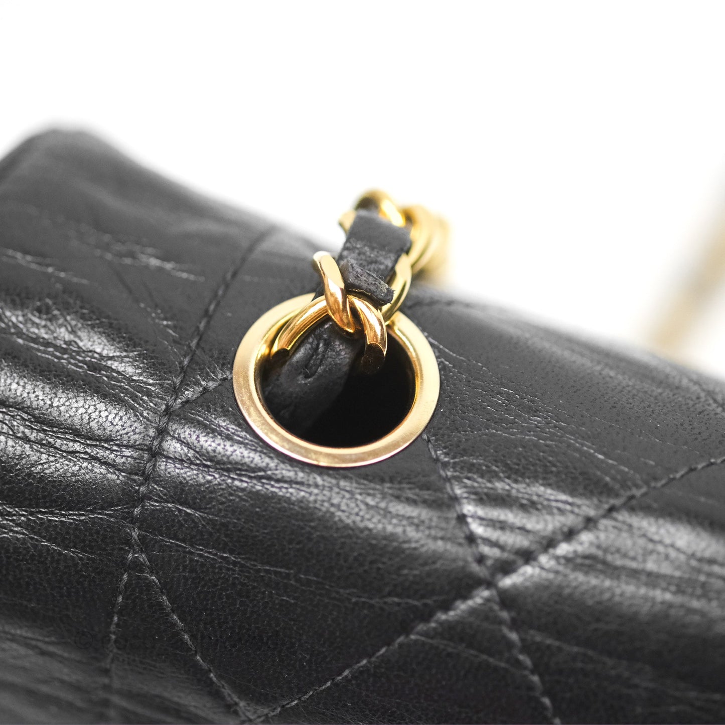 Chanel Vintage Medium Classic Diana Flap Bag Black Lambskin 24K Gold Hardware