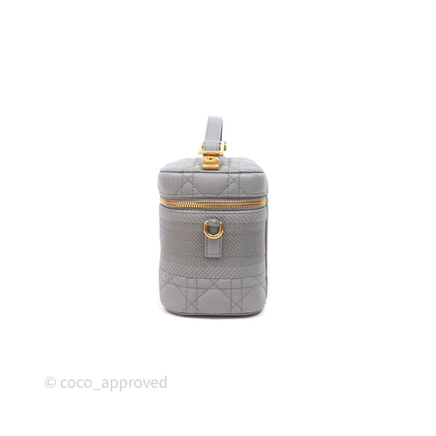 Christian Dior Small Diortravel Vanity Case Grey Lambskin Cannage