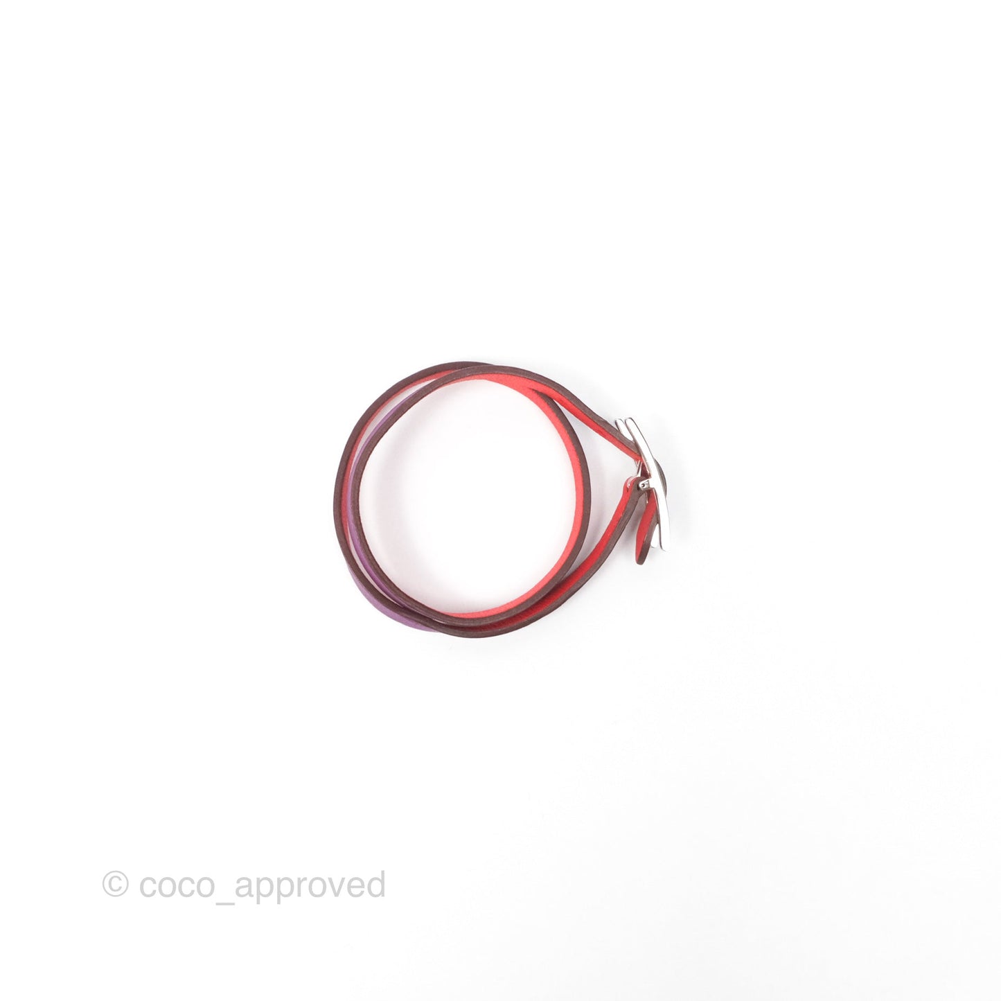Hermès Behapi Double Tour Bracelet Capucine Anemone Palladium Hardware