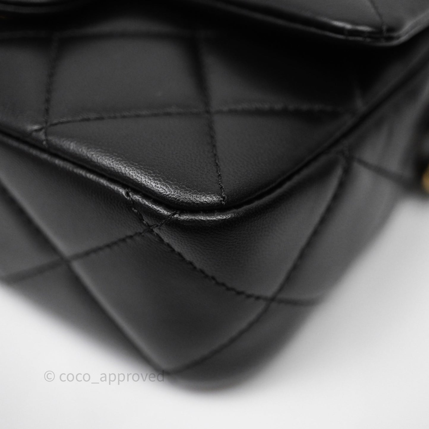 Chanel My Perfect Mini With Pearl Quilted Black Lambskin Gold Hardware
