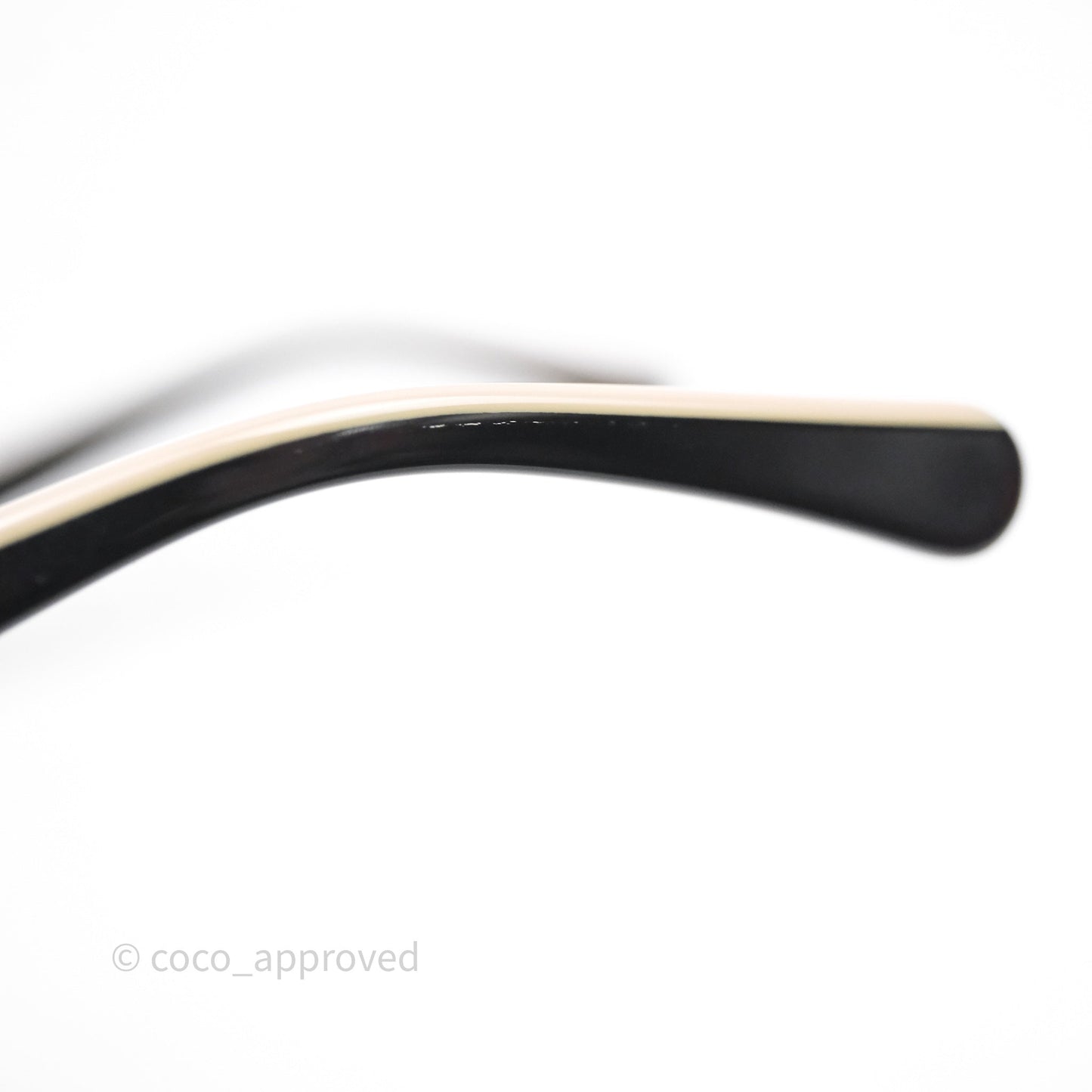 Chanel Logo Butterfly Sunglasses Black Beige Acetate