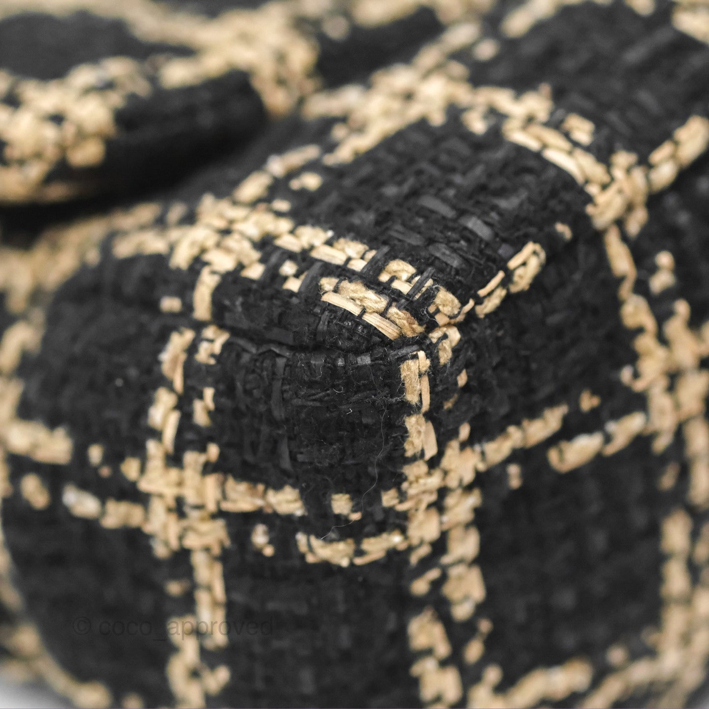 Chanel 19 Small Grid Black Beige Tweed Mixed Hardware