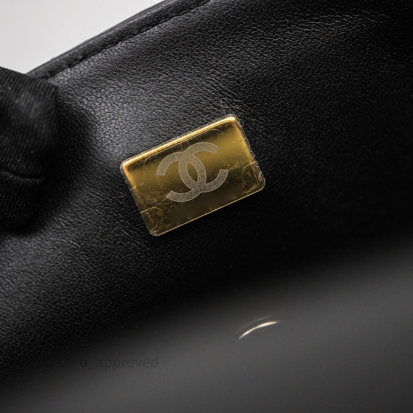 Chanel Top Handle Mini Rectangular Flap Black Lambskin Gold Hardware