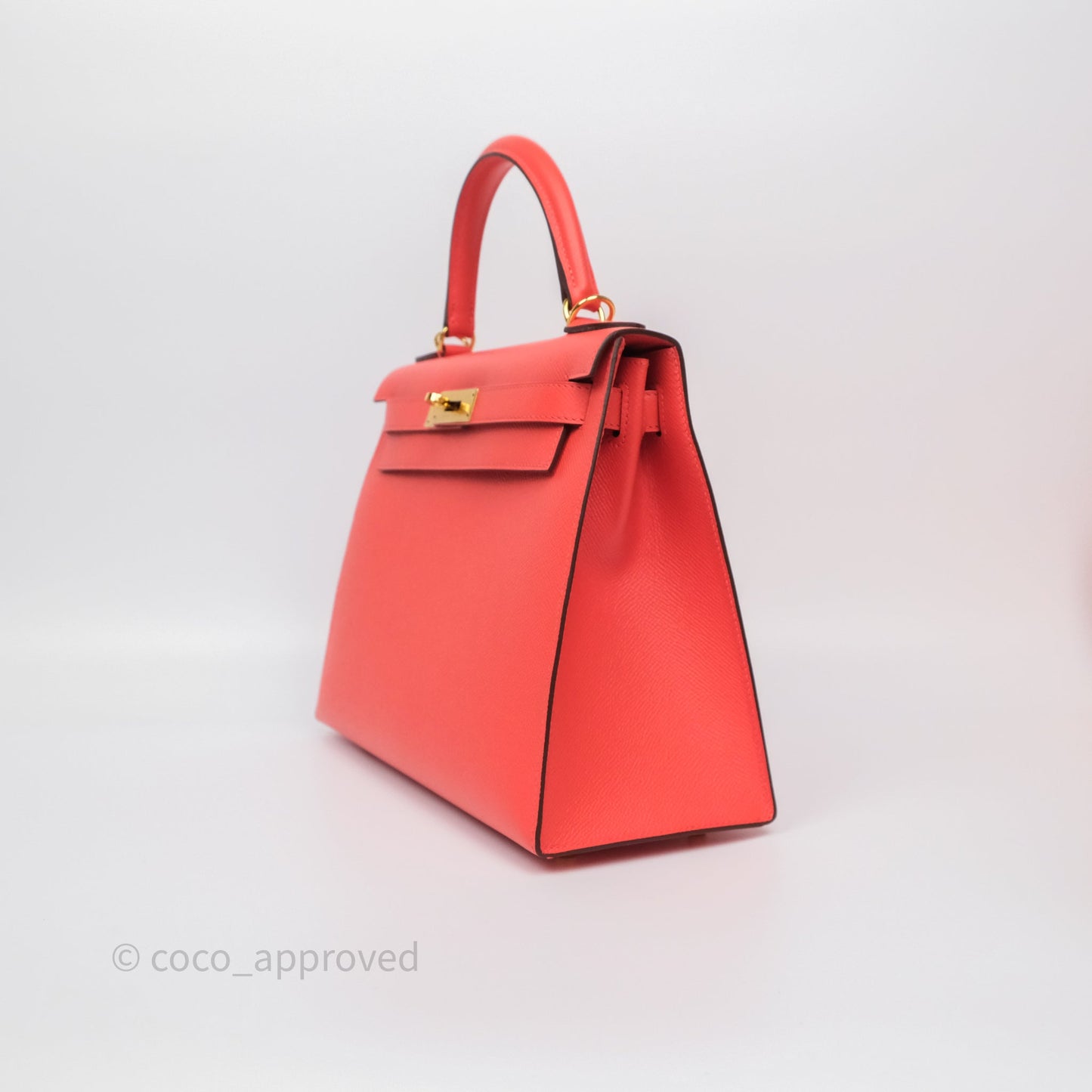 Hermès Sellier Kelly 28 Rose Jaipur Epsom Gold Hardware