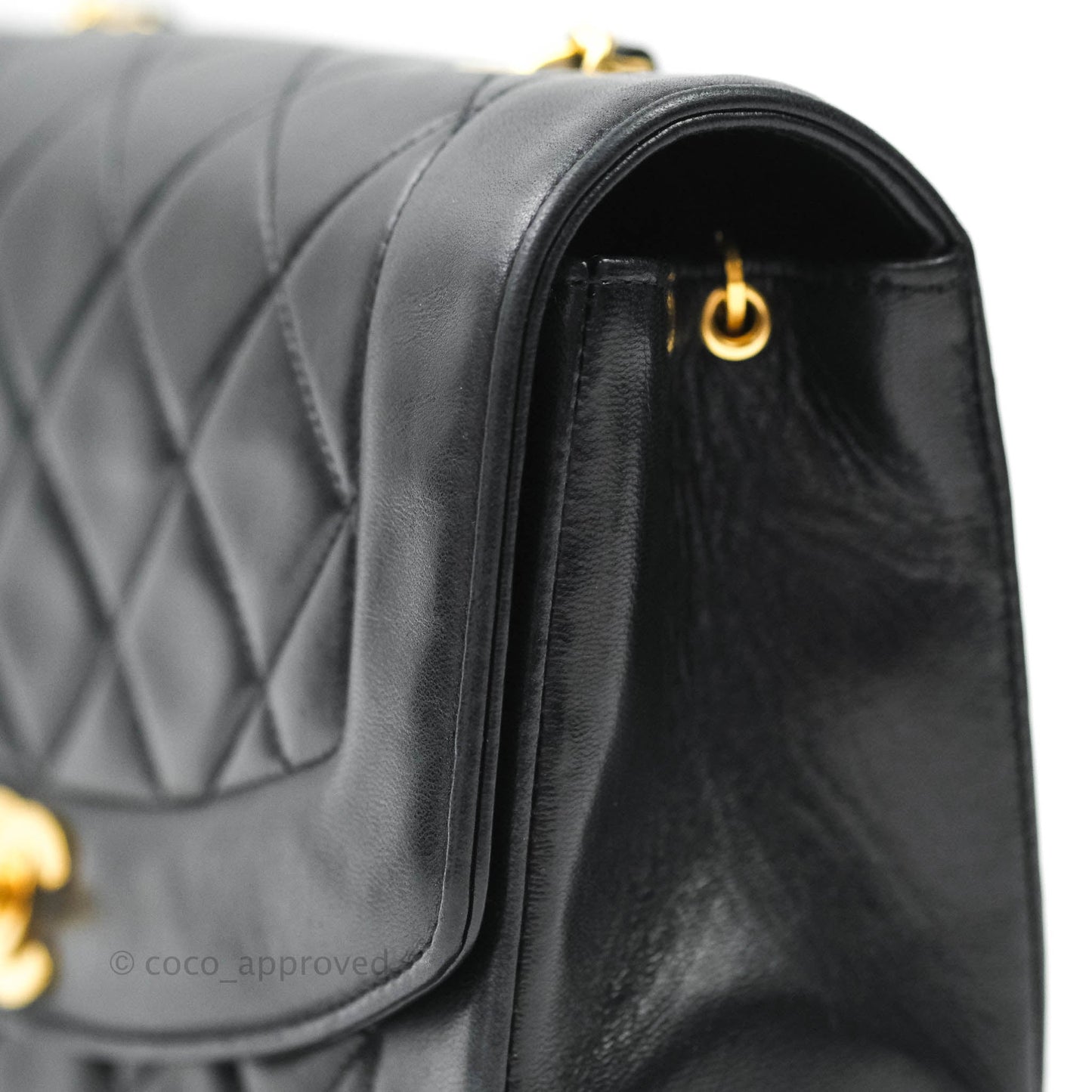 Chanel Black Quilted Lambskin Small Vintage Classic Diana Flap Bag