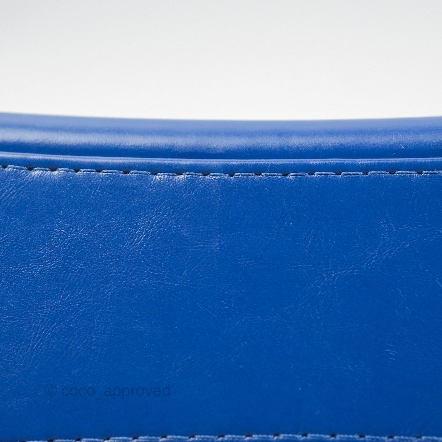 Chanel Quilted Medium Gabrielle Logo Handle Hobo Blue Aged Calfskin
