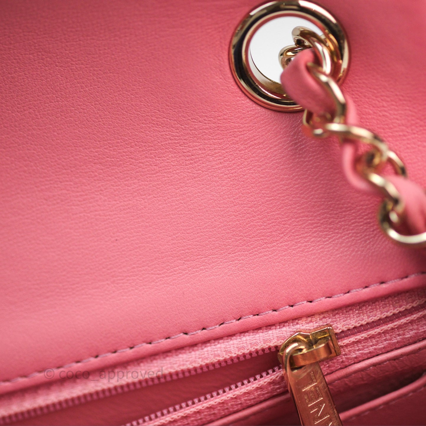 Chanel Mini Rectangular Flap Pink Tweed Braid Gold Hardware
