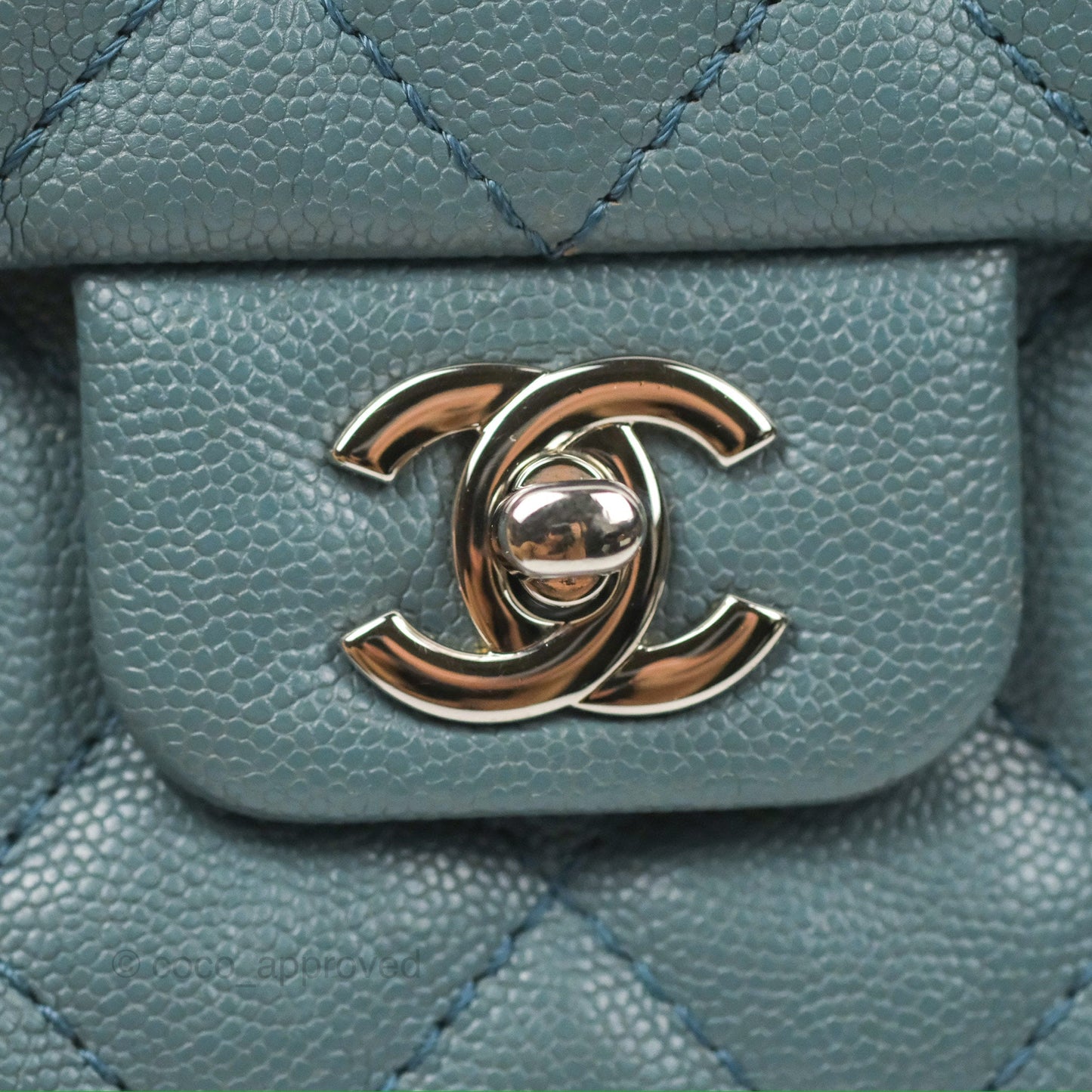 Chanel Quilted Small Urban Companion Flap Bag Blue Caviar Silver Hardware