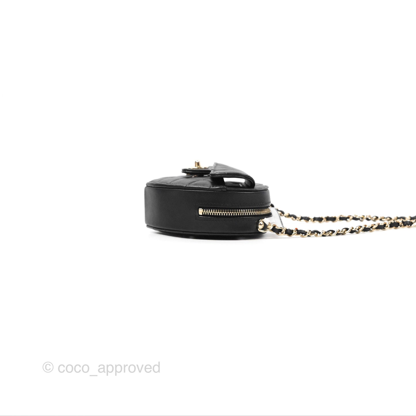 Chanel Small Heart Bag Black Lambskin Gold Hardware 22S