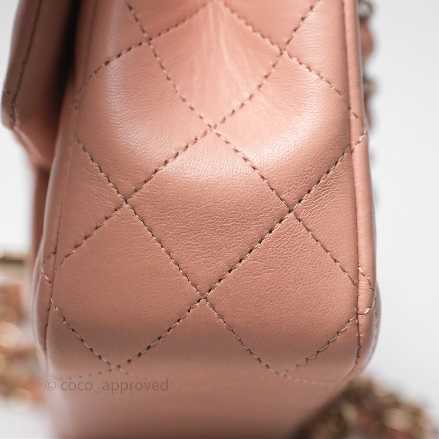 Chanel Quilted Mini Rectangular Flap Pink Lambskin Gold Hardware